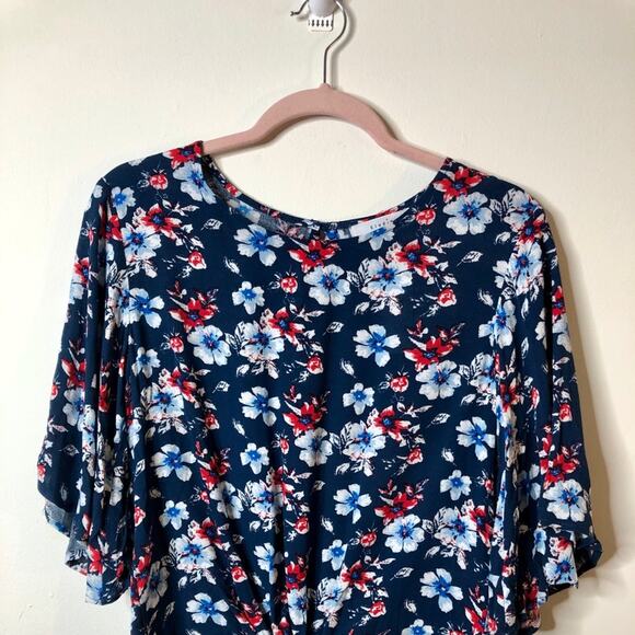 Elodie Tie Front 3/4 Length Sleeve Blouse Size M - Picture 2 of 8